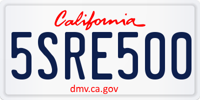 CA license plate 5SRE500