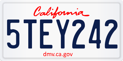 CA license plate 5TEY242