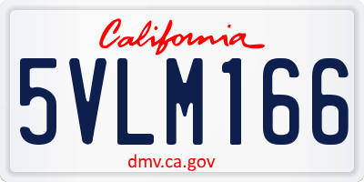 CA license plate 5VLM166