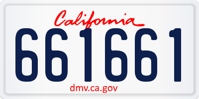 CA license plate 661661