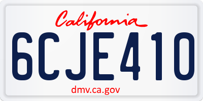 CA license plate 6CJE410