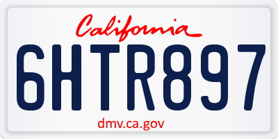 CA license plate 6HTR897