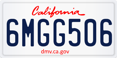 CA license plate 6MGG506