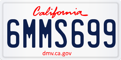 CA license plate 6MMS699