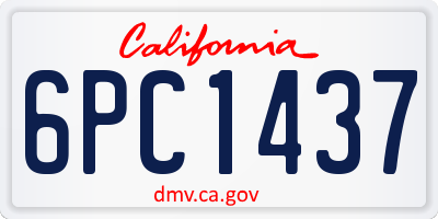 CA license plate 6PC1437