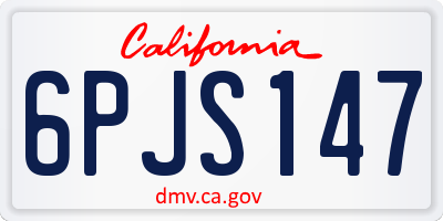 CA license plate 6PJS147