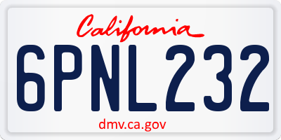 CA license plate 6PNL232