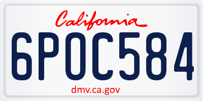 CA license plate 6POC584