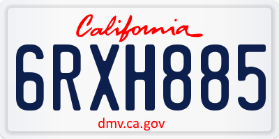 CA license plate 6RXH885