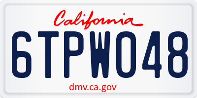 CA license plate 6TPW048