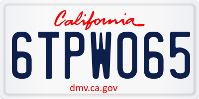 CA license plate 6TPW065