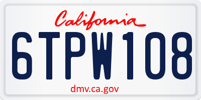 CA license plate 6TPW108