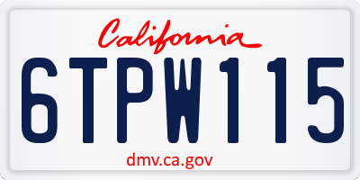 CA license plate 6TPW115