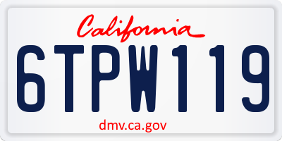 CA license plate 6TPW119