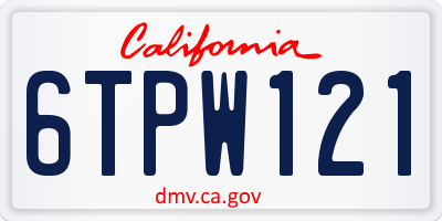 CA license plate 6TPW121