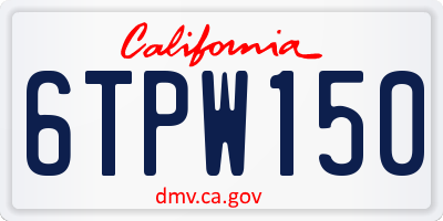 CA license plate 6TPW150