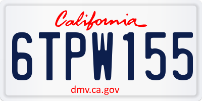 CA license plate 6TPW155