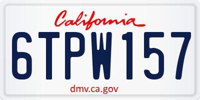 CA license plate 6TPW157