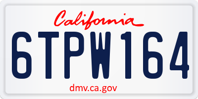 CA license plate 6TPW164