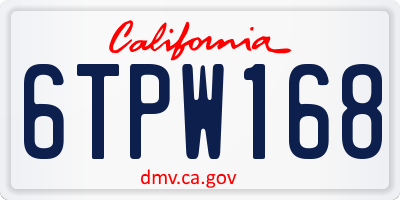 CA license plate 6TPW168