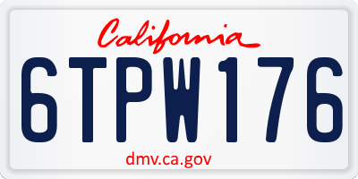 CA license plate 6TPW176