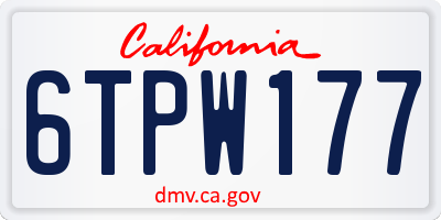 CA license plate 6TPW177