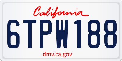 CA license plate 6TPW188