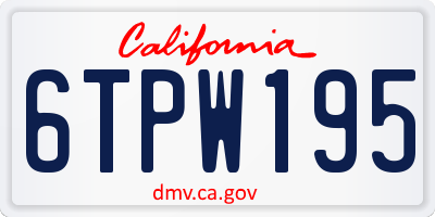 CA license plate 6TPW195