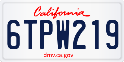 CA license plate 6TPW219