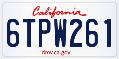 CA license plate 6TPW261