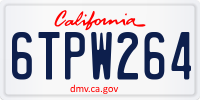 CA license plate 6TPW264
