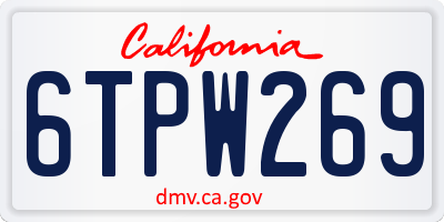 CA license plate 6TPW269
