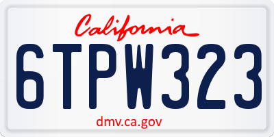 CA license plate 6TPW323