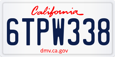 CA license plate 6TPW338