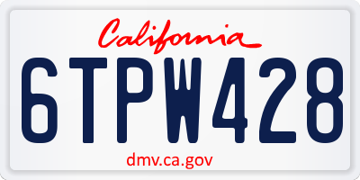 CA license plate 6TPW428
