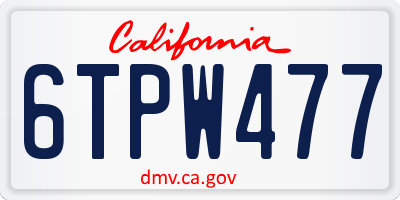 CA license plate 6TPW477