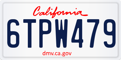 CA license plate 6TPW479