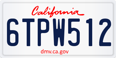 CA license plate 6TPW512