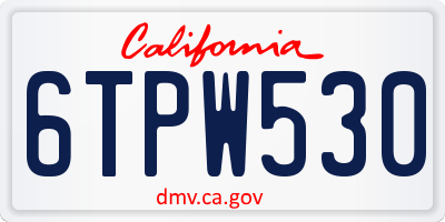CA license plate 6TPW530
