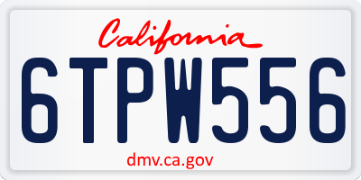 CA license plate 6TPW556