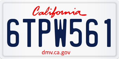 CA license plate 6TPW561