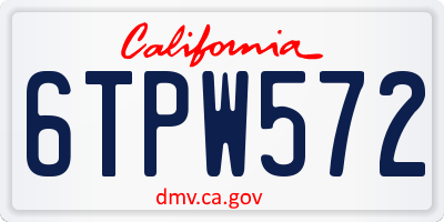 CA license plate 6TPW572