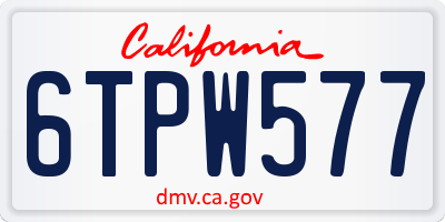 CA license plate 6TPW577