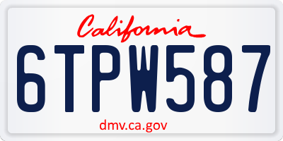 CA license plate 6TPW587