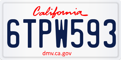 CA license plate 6TPW593