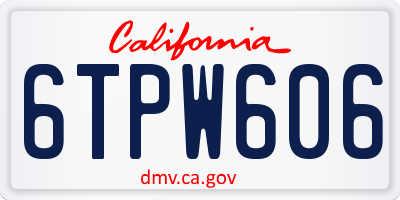 CA license plate 6TPW606