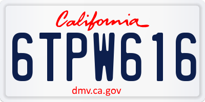 CA license plate 6TPW616