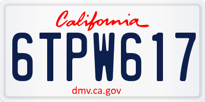 CA license plate 6TPW617