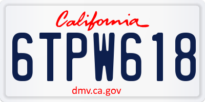 CA license plate 6TPW618