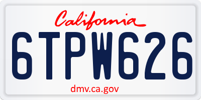 CA license plate 6TPW626